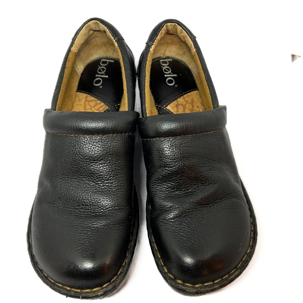 BOLO Peggy Clogs Black Leather 7.5/38.5 M/W